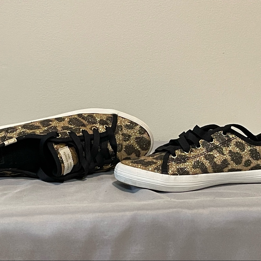 Keds Kids X Kate Spade New York Kickstart Glitter Leopard Youth Sneakers - 3.5M